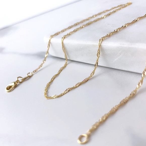 18k Gold Filled 1mm Singapore Chain - Picture 6 of 10